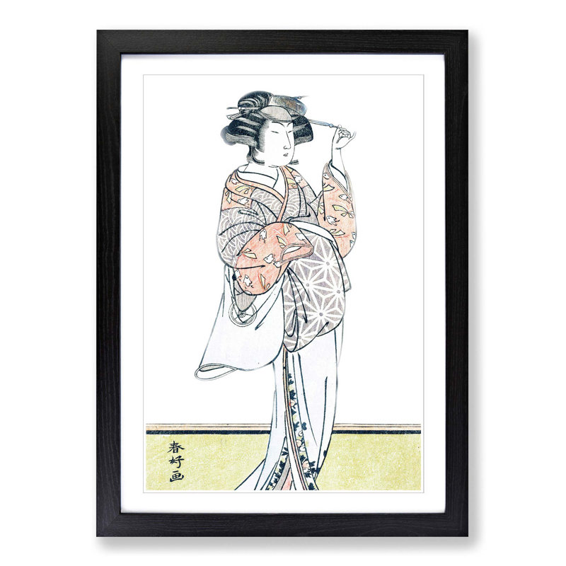 Iwai Hanshiro IV by Katsukawa Shunsho - Picture Frame Painting Print, 48cm H x 36cm W x 2cm D, Black Framed
