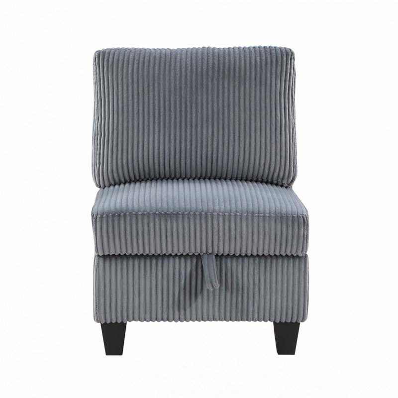 Chaise sans accoudoirs Living Room Furniture, Gris foncé