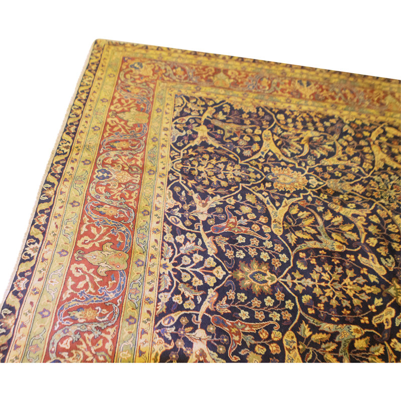 Hand Knotted Wool Area Rug in Black
