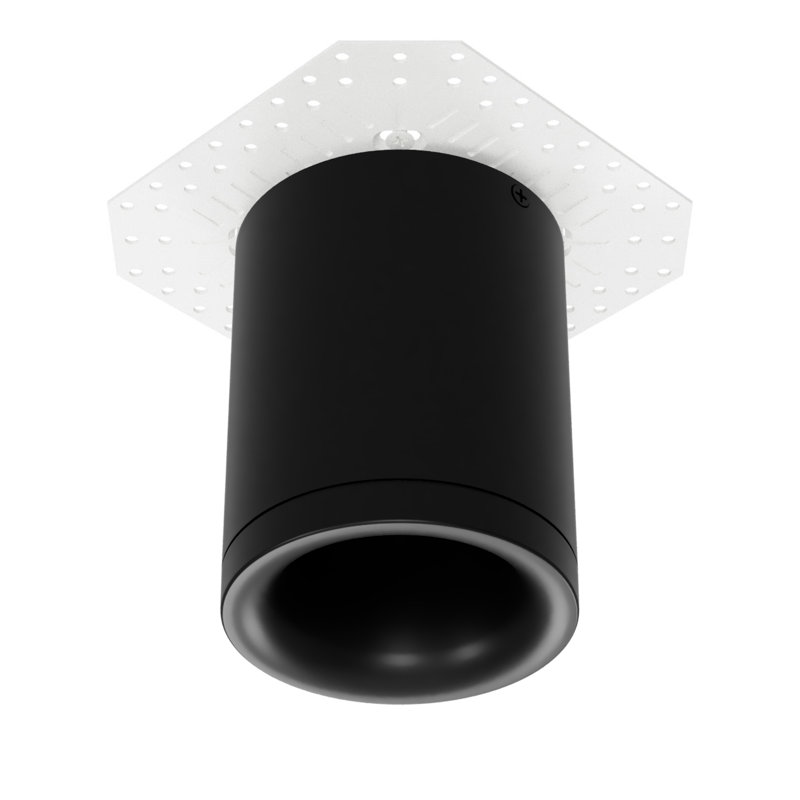 Plafonnier encastré rond à intensité variable 5 lumières Zoron, Arc noir, H 4,75 po x l 3,63 po x P 3,63 po