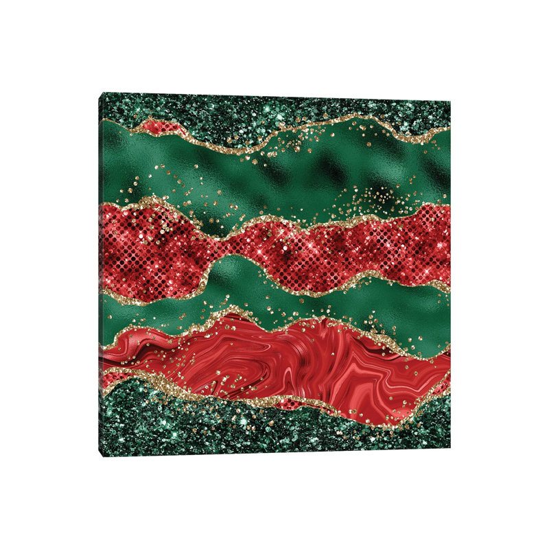 «Christmas Glitter Agate Texture VI», reproduction d'art sur toile tendue, H 37 po x l 37 po, Toile tendue, Ne s’applique pas