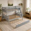 Lit simple superposé simple avec échelle, lit gigogne simple, barrière de sécurité, gris