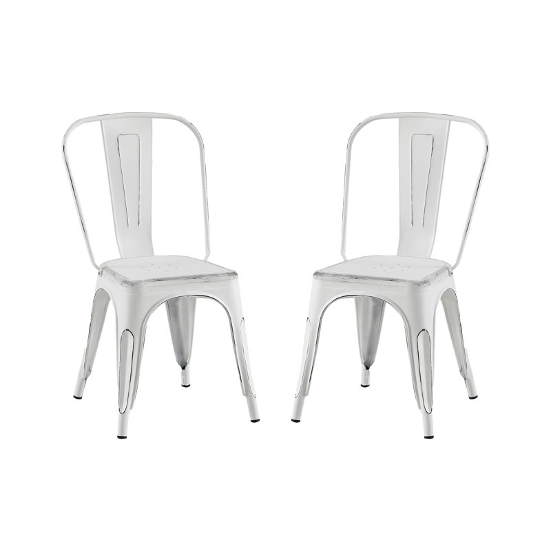 Chaise de salle à manger Kalya, Blanc mat sablé, 2