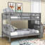 Lit superposé double en bois avec tablettes de rangement-959868611