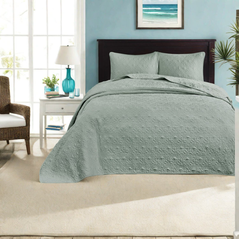 Charming Cottage Reversible Bedding Sets, Cotton Comfort, Seafoam Style For Home