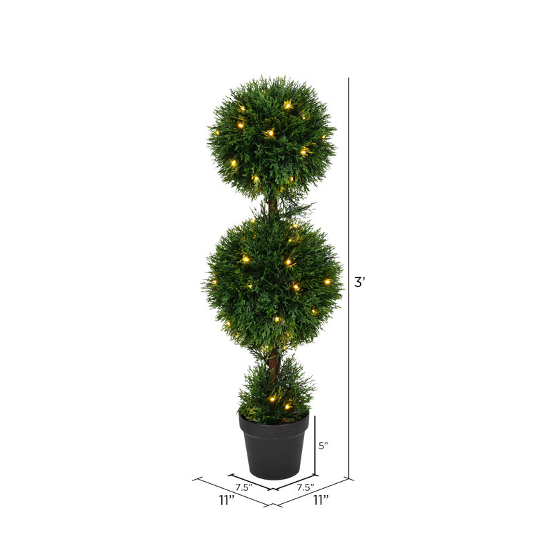 Vickerman Artificial Cedar Ball Topiary 36'' Faux Topiary in Pot Liner