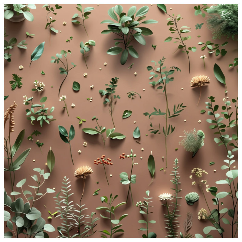 Édredon verdure à motif floral scandinave, Lit simple