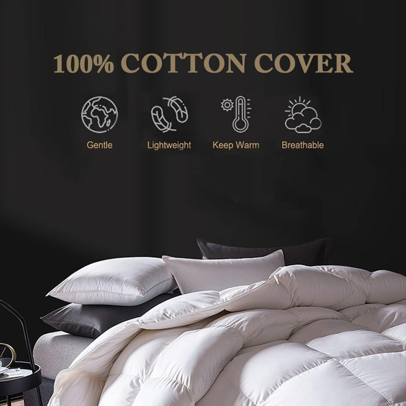 Édredon 100% coton, Blanc, toutes saisons