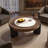 Modern Round Coffee Table Set With Walnut Veneer & Microcrystalline Stone Top – Nesting & Separable Design
