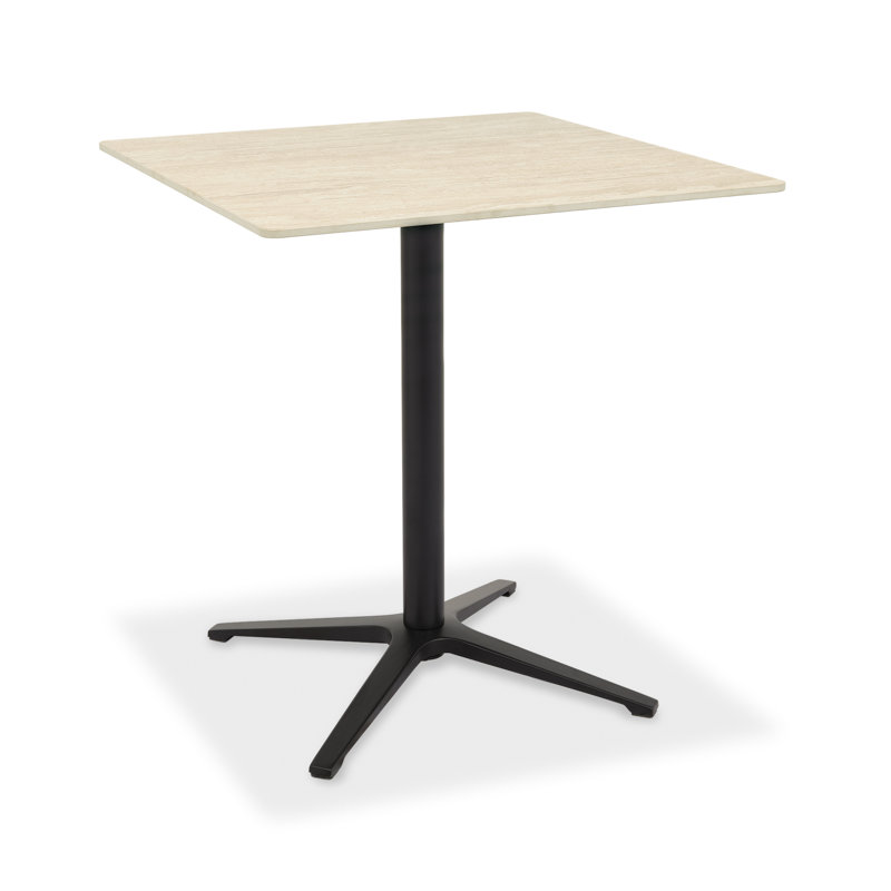 Aneli Ceramic Dining Table With Black Sand Powder Coated Base, Beige