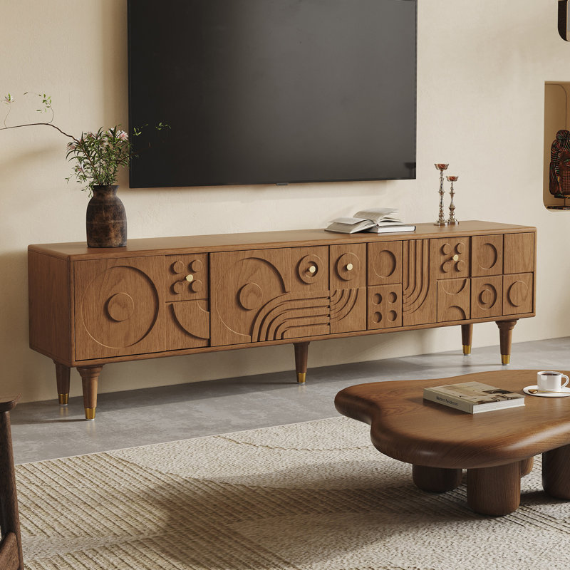 Console télé 79 po avec cinq pieds et beaucoup de rangement