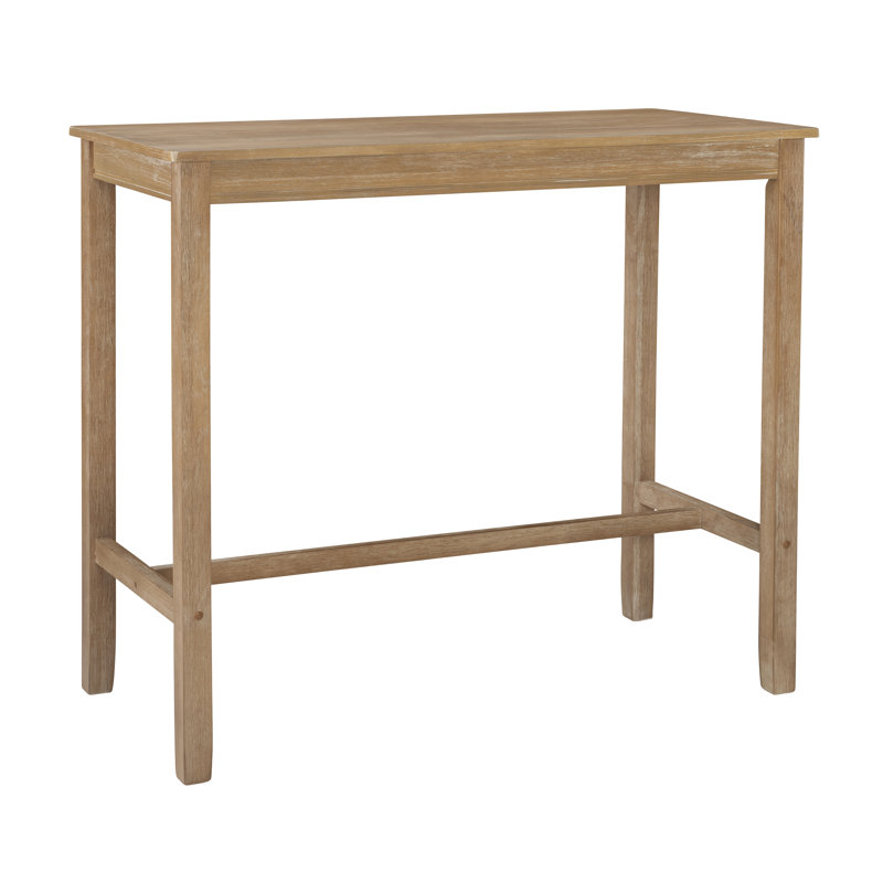 Bartonville Solid Wood Base Pub Table, Distressed Brown, 42" H x 47.25" L x 23.75" W