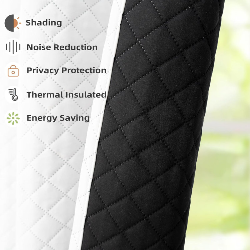Laraoun 2 Panels  Blackout Thermal Curtain Liner, 50" W x 80" L