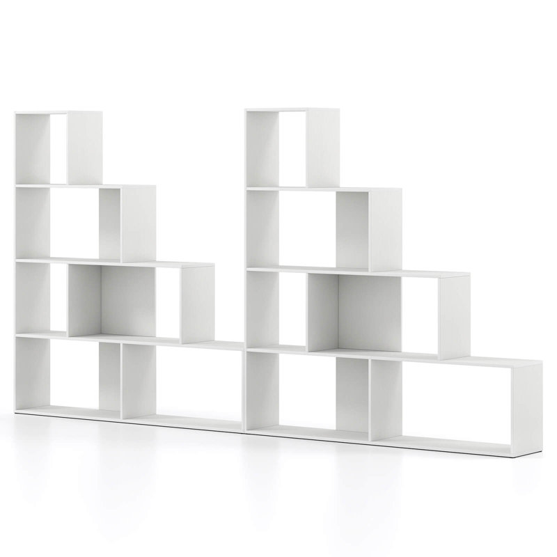 Bibliothèque 2 niveaux à 4 niveaux avec 6 cubes de rangement