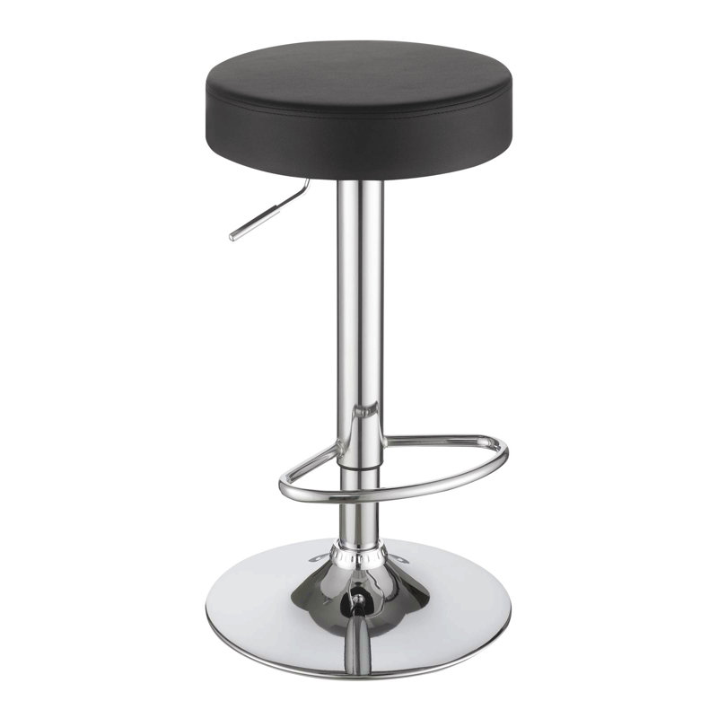 Black And Chrome Adjustable Hydraulic Bar Stool
