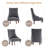 Modern Linen Fabric Kitchen Side Chair,  Dining Chair（Set Of 4）-907506183-907506424