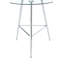 Table de bar, hauteur de 36 pouces, table de pub ronde en verre trempé de 34 pouces avec pieds en métal chromé argenté, table bistro moderne pour îlot de cuisine, bar et café-130736480