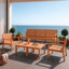 Allenport 5 Patio Conversation - 3, 2 chaises, tables basses, rouille, polypropylène, imperméable, facile à assembler, espace intérieur / extérieur de conception emboîtable avec chaises et structure, polypropylène-121264517
