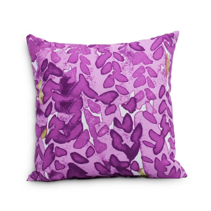 Housse et insert de coussin carré fleur, 26 po x 26 po, Mauve, Extérieur