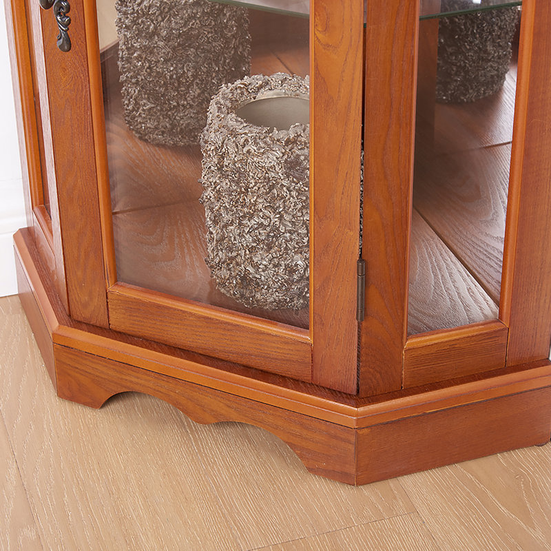 Armoire vitrée pour rangement en coin, Chêne
