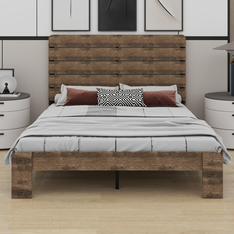 Base de lit plateforme en bois, Grand lit