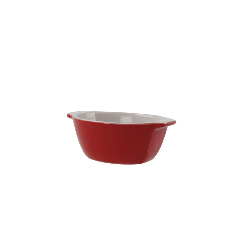 17 Stories Aimil Oval Stoneware Baker Bakeware, Red