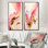 «Bold Pink and Gold Flow III», 2 pièces sur toile