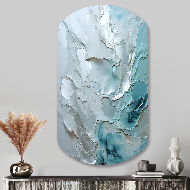 Silver Shimmer - Sculpture murale abstraite en métal en forme de cylindre, H 43 po x l 23 po x P 1 po