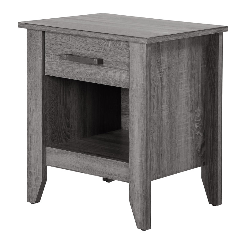 Modern Bedside Table With Storage Options, Gray