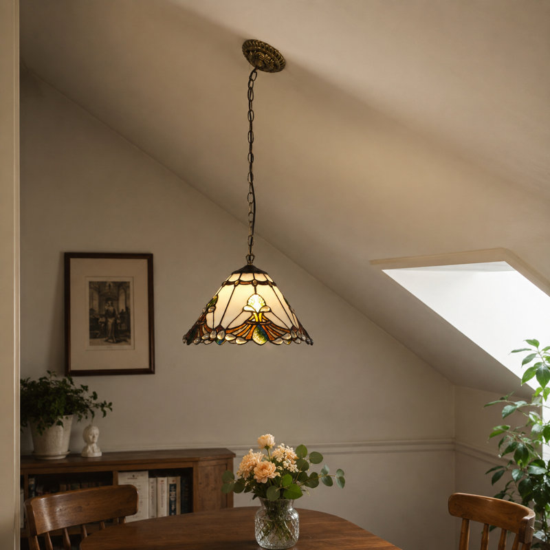 Luminaire suspendu en verre blanc
