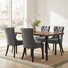 Ensemble de salle à manger rectangulaire 5 pièces avec chaises capitonnées gris anthracite Dameron