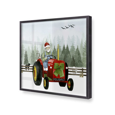 Santa's Christmas Tractor Ride I Print