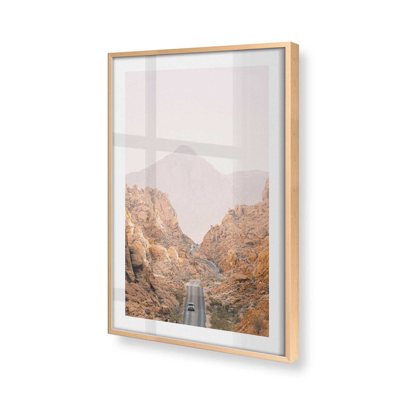 Impression de canyons ensoleillés, Érable brut encadré, H 17 po x l 13 po x P 1,25 po