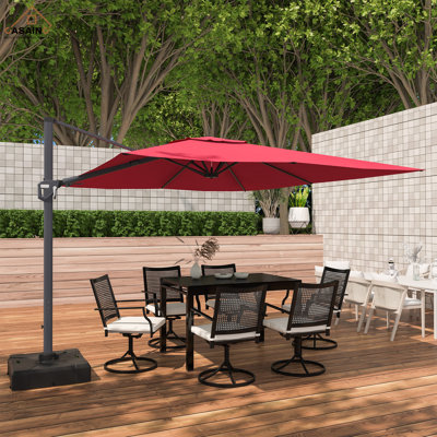 Parasol d'extérieur carré en porte-à-faux 130 po Aleksandrs