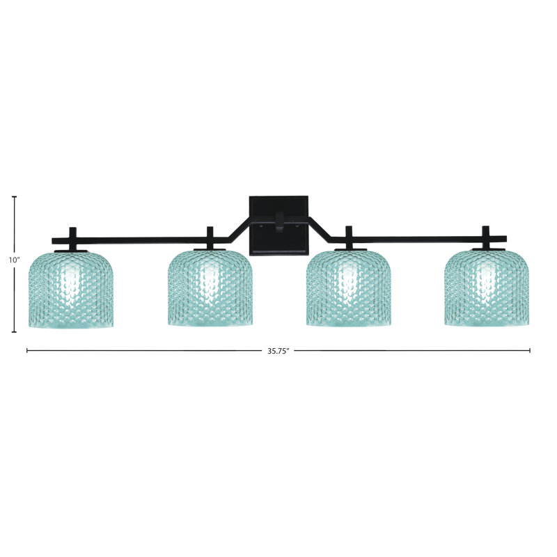 Bar pour salle de bain Headland illustré avec verre texturé fumée de 6 po, H 10 po x l 35,75 po x P 6 po, Noir