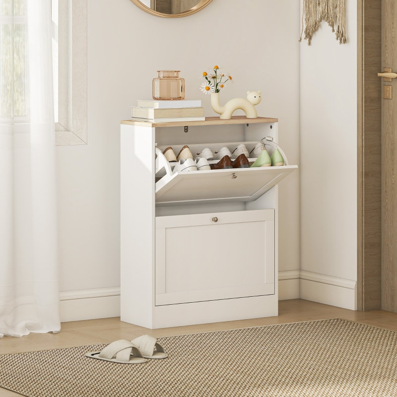 12 Pair Flip Down Shoe Storage
