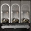 Miroir mural pleine longueur 65 po x 21 po à DEL, arche symétrique avec bordure en verre givré, éclairage à température de couleur à intensité variable 3, verre argenté sans cuivre, câblé ou à brancher