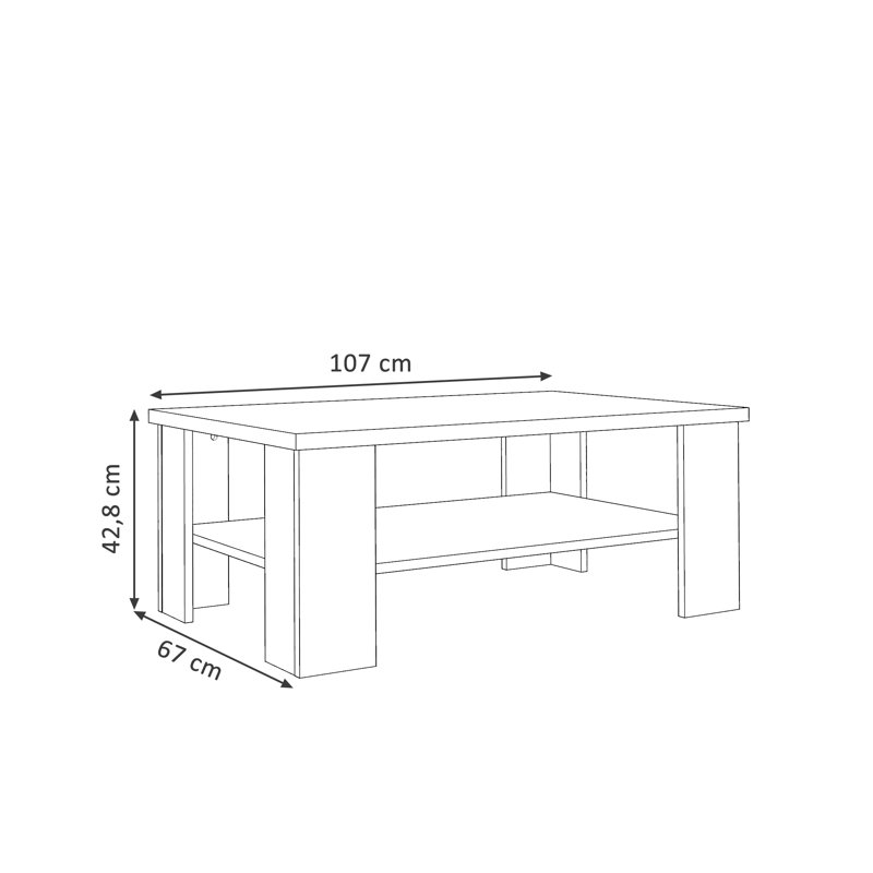 Elara Four Leg Coffee Table with Storage