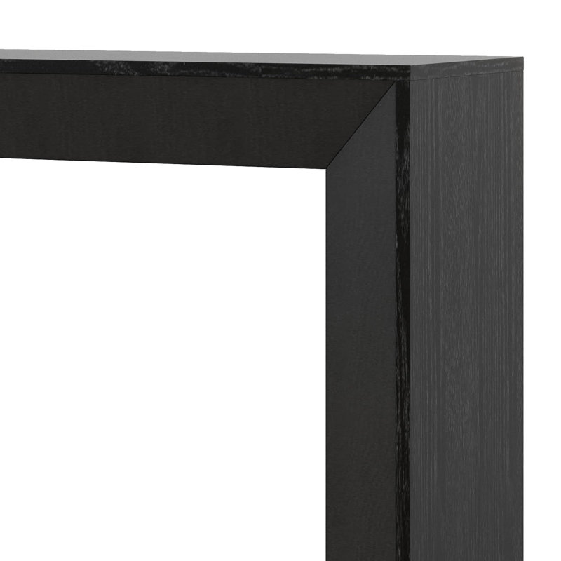 Console élégante de 59 po, conception de foyer, plateau en bois simple et fonctionnel, console en bois, Noir