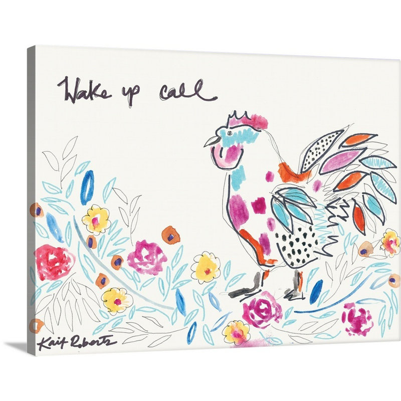 «Wake up Call» par Kait Roberts - reproduction d'art, H 12 po x l 16 po x P 1,25 po, Toile tendue
