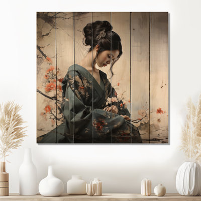 «Kassey Asian Art Geishas Grace» sur impression sur bois