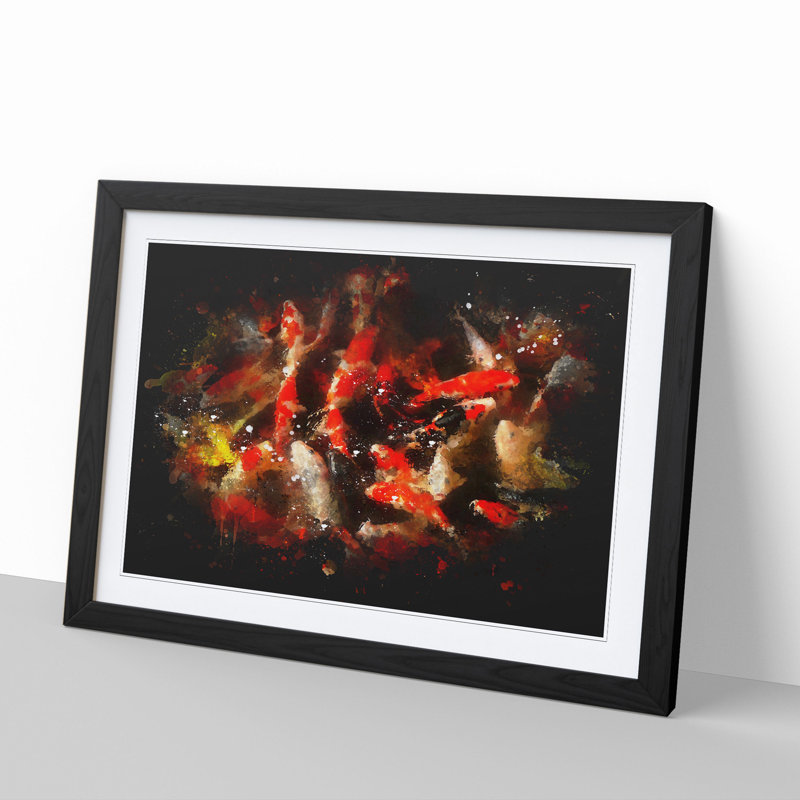 Many Fish - Picture Frame Graphic Art, 48cm H x 65cm W x 2cm D, Black Framed