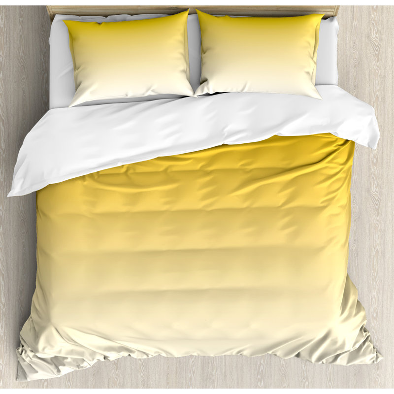 Modern & Contemporary Paisley Duvet Cover, King, Light Yellow