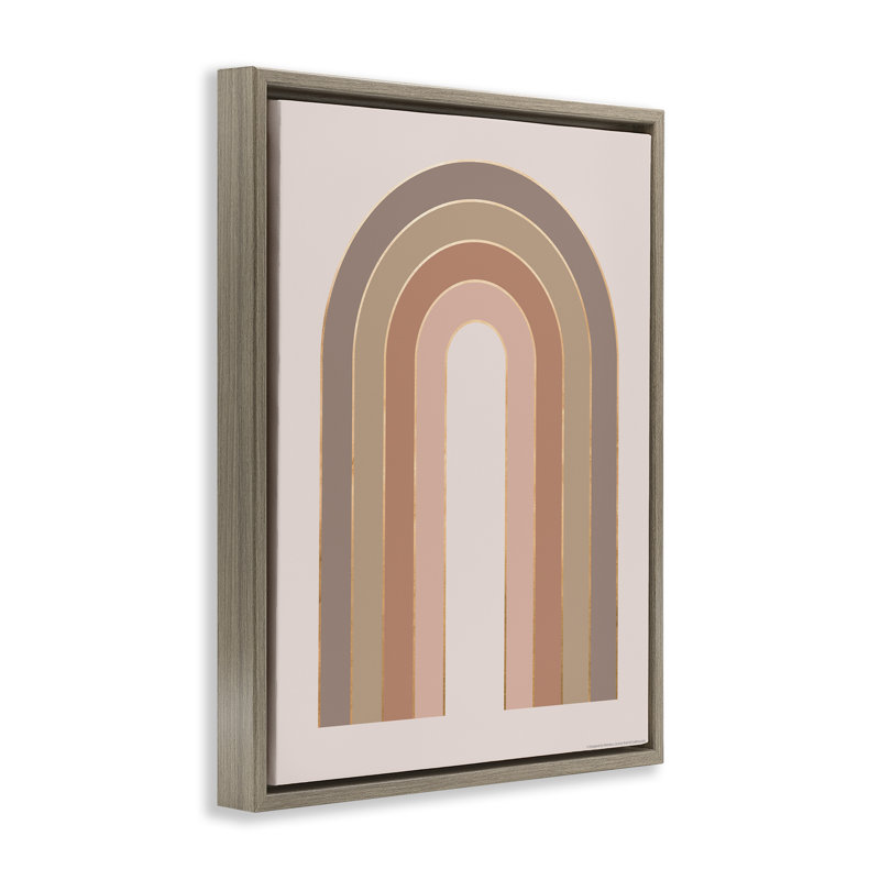 «Peachy Boho Rainbow» par Reinders, H 31 po x l 25 po, Cadre flottant orme Montalcino