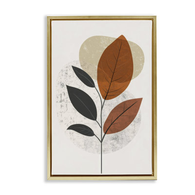  Autumnal Neutral Leaves Canvas by LSR Design Studio