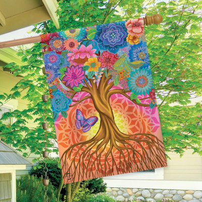 Drapeau de la maison inspirante de l'arbre de vie