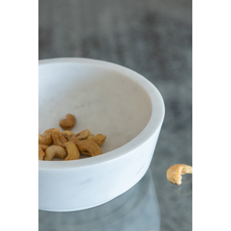 Marble Bowl  - 7x7x2.5" - White