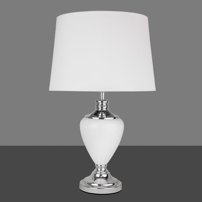 Edie 57Cm  Modern Classic Table Lamp, White Chrome