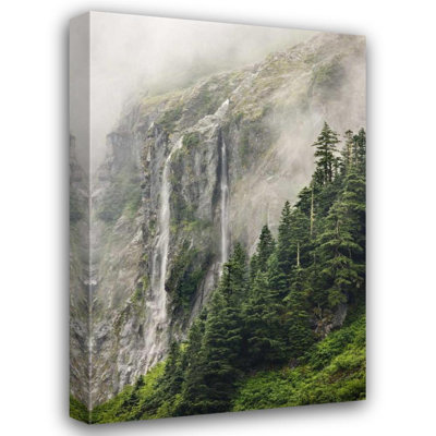 Loon Peak® Paulson, Don Gallery Wrapped Canvas Art Titled: WA, North Cascades NP, Waterfall and fog