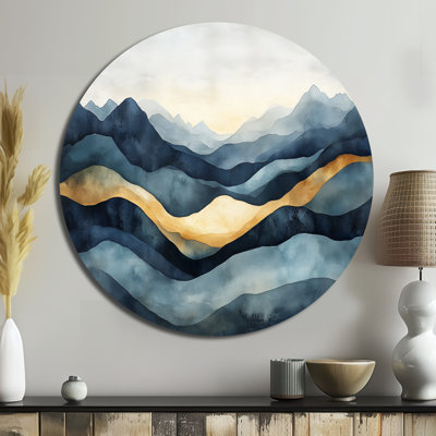 Bold Earth Horizon - Abstract Landscapes Large Round Metal Wall Art